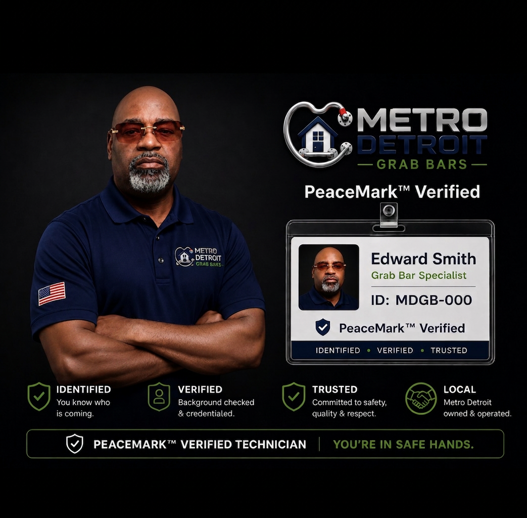 Edward Smith — Metro Detroit Grab Bars PeaceMark™ Verified technician. ID MDGB-000.